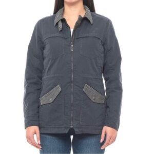 Toad & Co Corbett Canvas Jacket Size Small Chore Barn Jacket Blue Corduroy